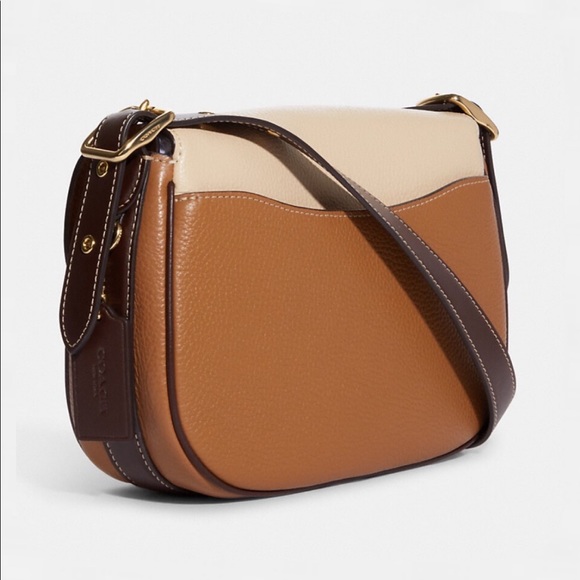 NWT COACH CB895 MACIE SADDLE BAG IN COLORBLOCK GENUINE LEATHER/SUEDE CROSSBODY - Picture 3 of 7